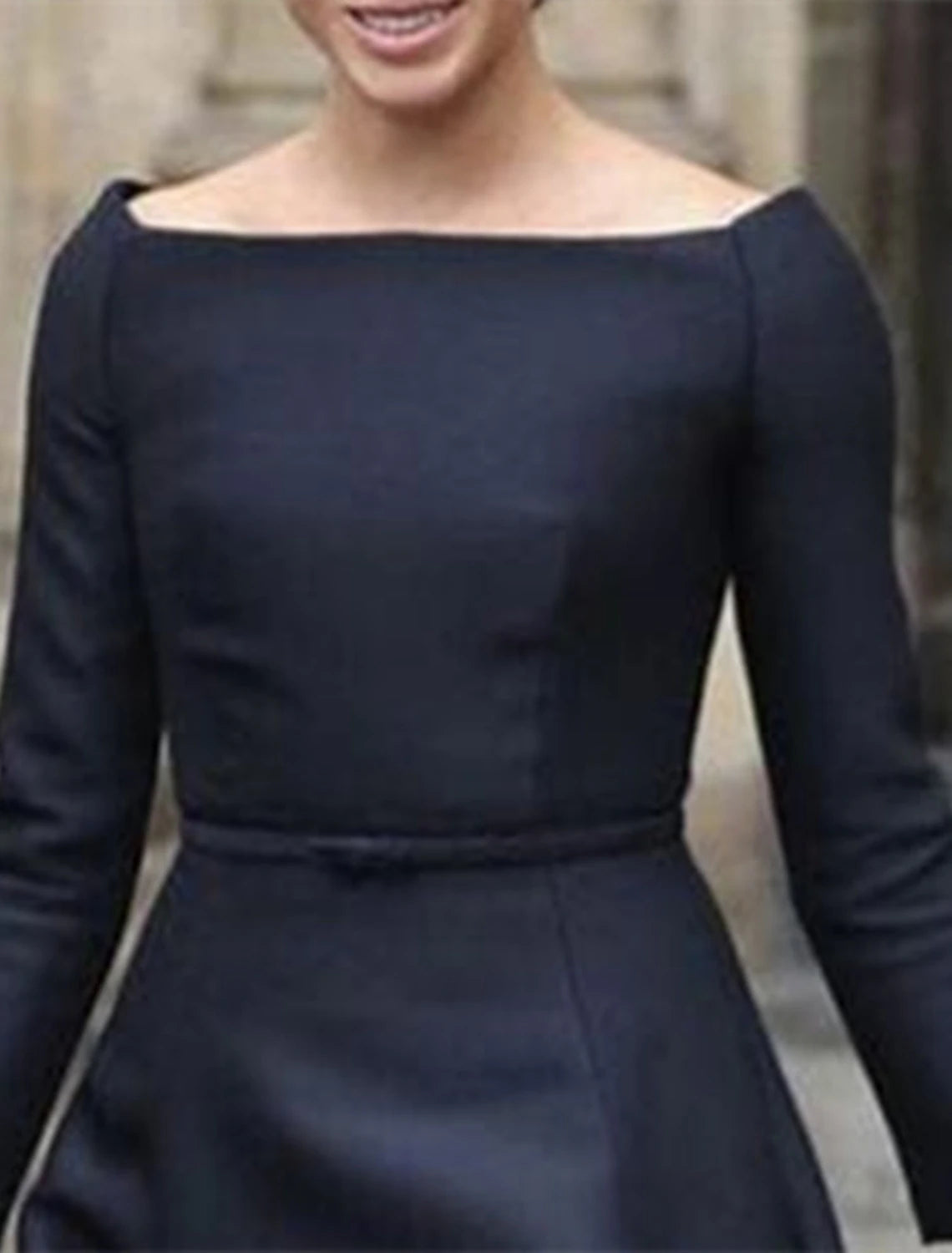 Jewel Neck Tea Length Mother of the Bride Dress  Knee Length Long Sleeve Taffeta Dress with Sash / Ribbon