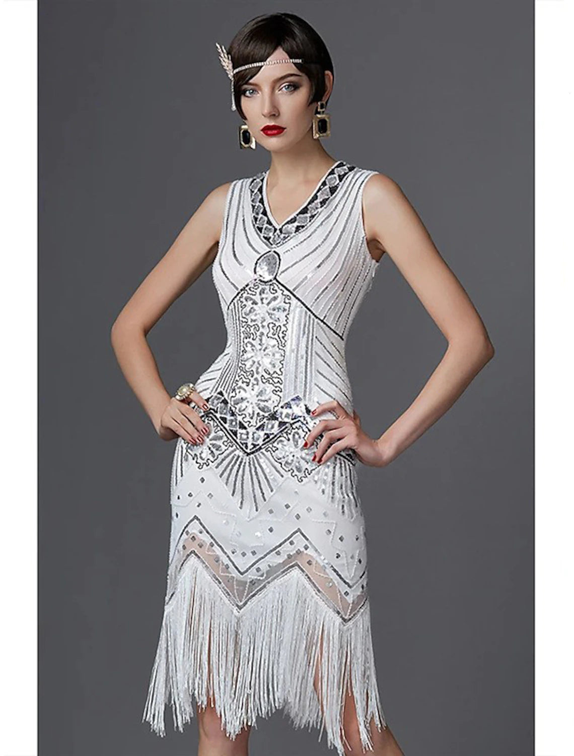 Roaring 20s 1920s Cocktail Dress Vintage Dress Flapper Dress Dress Halloween Costumes Prom Dresses The Great Gatsby Charleston Women's Sequins Cosplay Costume Party Homecoming Prom