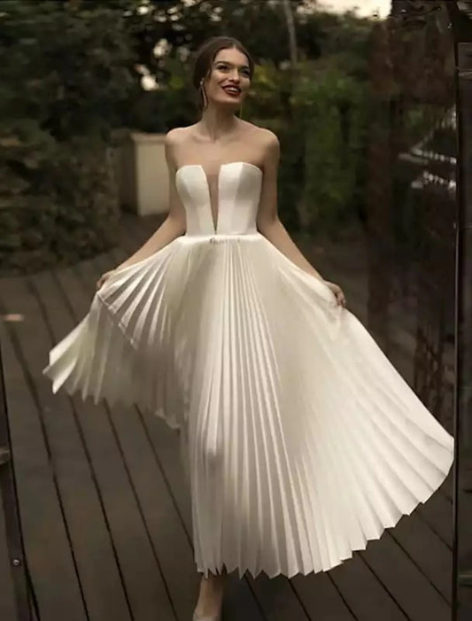 Charming Simple Wedding Dress A-Line Separates Separates Satin Bridal Skirts Bridal Gowns