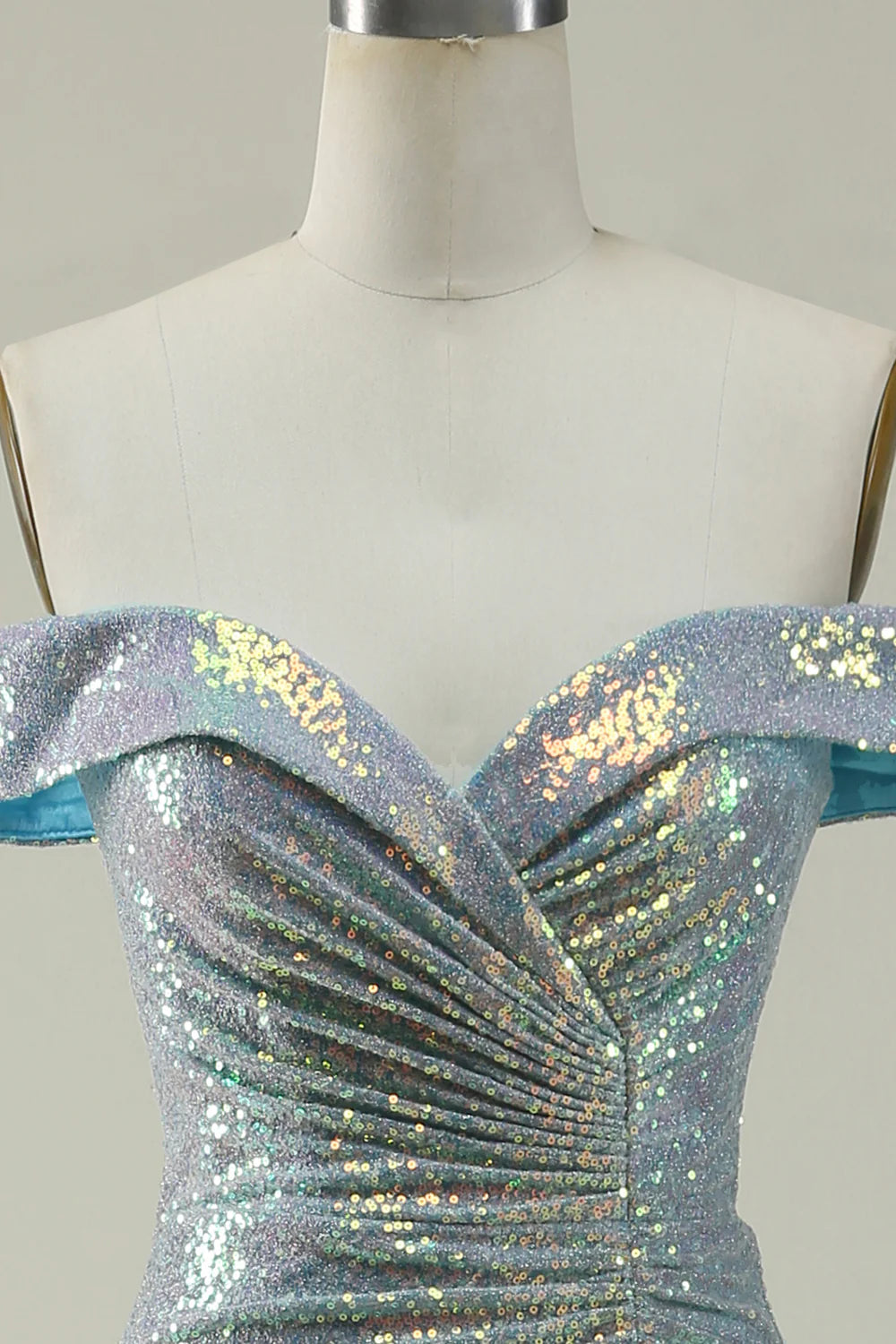 Mermaid Sparkly Sequins Off the Shoulder Prom Dress With Split