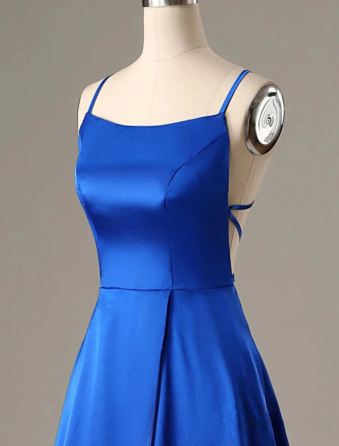 SALE A-Line Evening Gown Sexy Dress Formal Sweep / Brush Train Sleeveless Spaghetti Strap Charmeuse with Slit