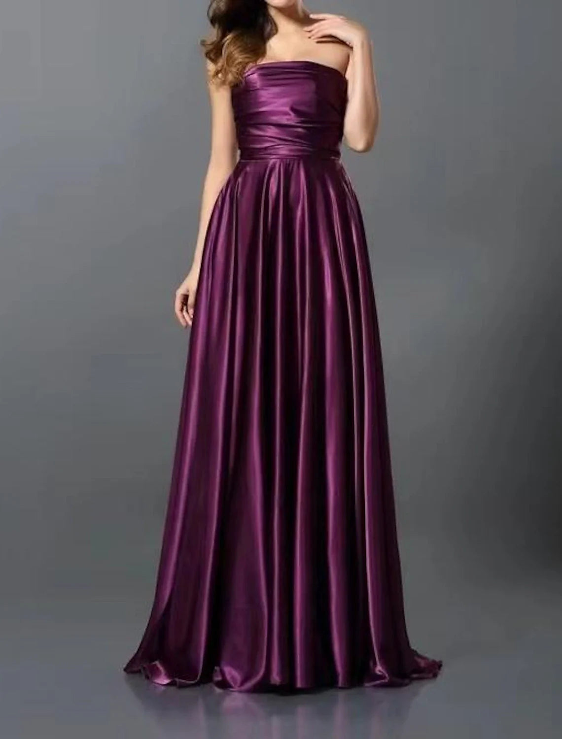 A-Line Wedding Guest Dresses Convertible Infinity Dress Party Wear Court Train Sleeveless One Shoulder Convertible Cotton Backless with Glitter Pleats Ruched