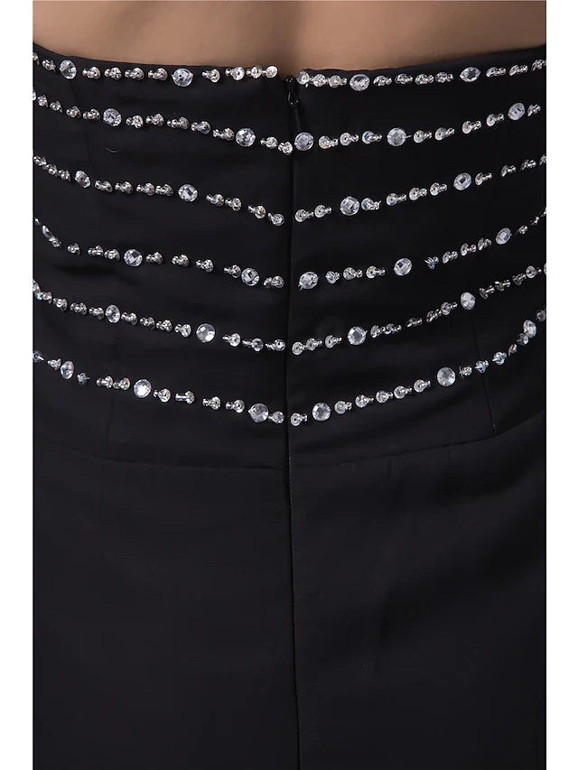 Mermaid / Trumpet Evening Gown Sexy Dress Formal Evening Court Train Sleeveless Sweetheart Chiffon with Beading Slit