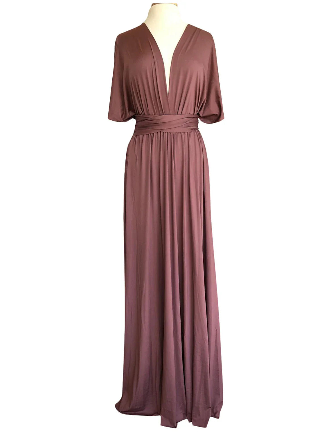 Column Bridesmaid Dress Cross Front / V Neck Sleeveless Elegant Floor Length Spandex with Draping / Ruching