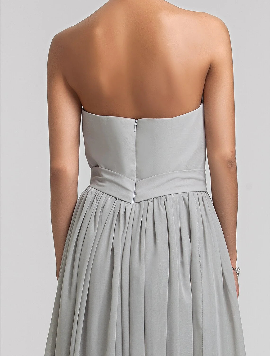 Solid Color Sheath / Column Sweetheart Neckline Floor Length Chiffon Bridesmaid Dress with Draping / Side Draping / Tassel