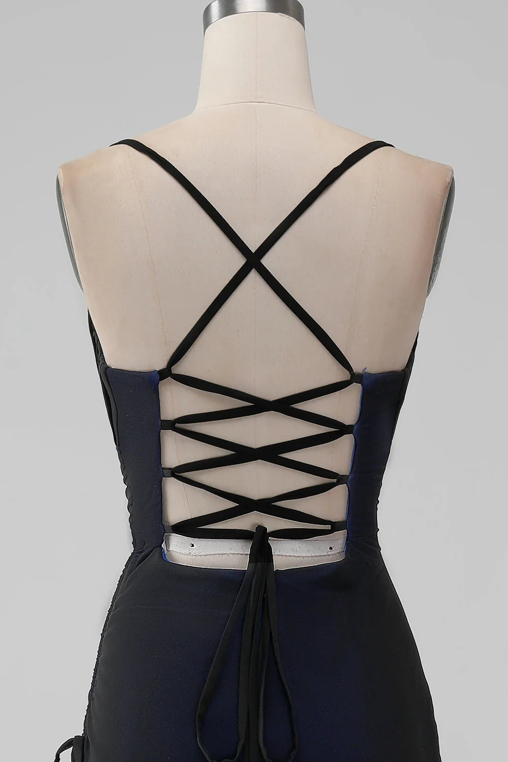 Mermaid Spaghetti Straps Satin Pleated Long Bridesmaid/Prom Dress with Slit Elegant Evening Party Dress