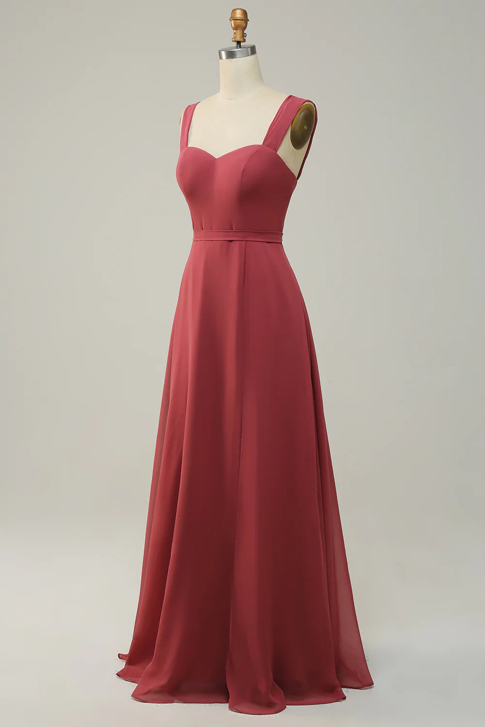 A Line Sleeveless Long Bridesmaid Dress With Slit