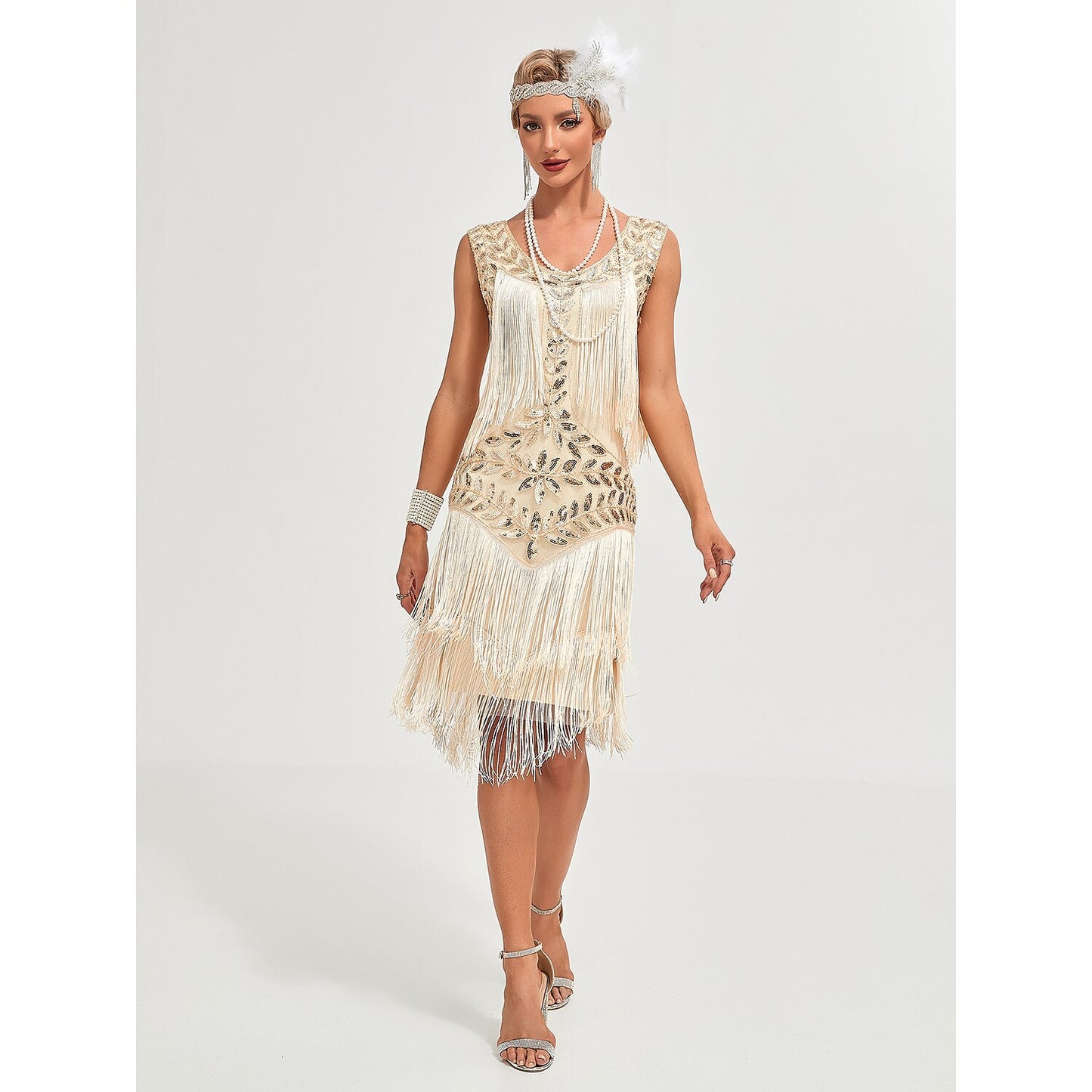 Roaring 20s 1920s Vacation Dress Cocktail Dress Flapper Dress Dress Masquerade The Great Gatsby Charleston Women's Sequins Tassel Fringe Cosplay Costume New Year Party / Evening Homecoming Prom Dress