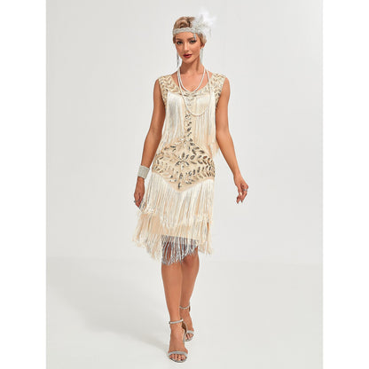 Roaring 20s 1920s Vacation Dress Cocktail Dress Flapper Dress Dress Masquerade The Great Gatsby Charleston Women's Sequins Tassel Fringe Cosplay Costume New Year Party / Evening Homecoming Prom Dress