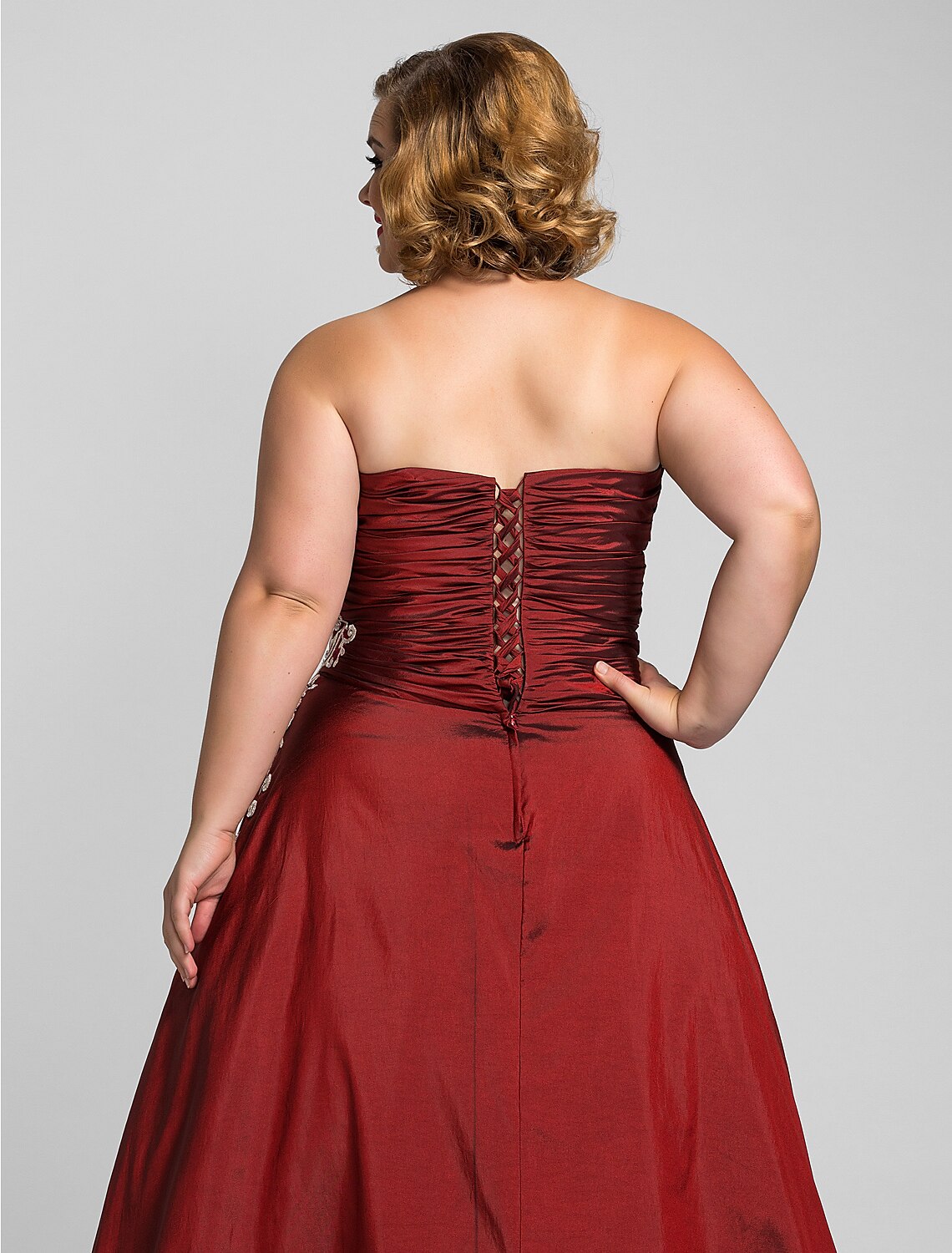 Ball Gown Plus Size Prom Formal Evening Dress Strapless Sleeveless Floor Length Taffeta with Beading Appliques